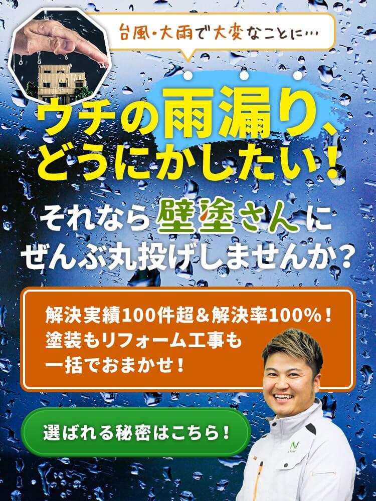 ウチの雨漏り、どうにかしたい！それなら壁塗さんにぜんぶ丸投げしませんか？