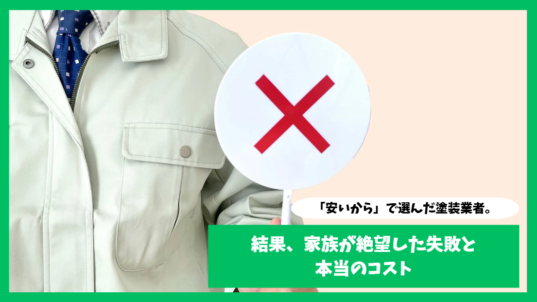 「安いから」で選んだ塗装業者。結果、家族が絶望した失敗と本当のコスト