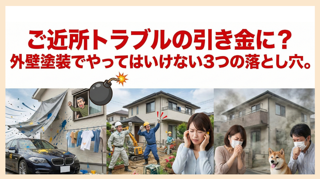 ご近所トラブルの引き金に？外壁塗装でやってはいけない3つの落とし穴