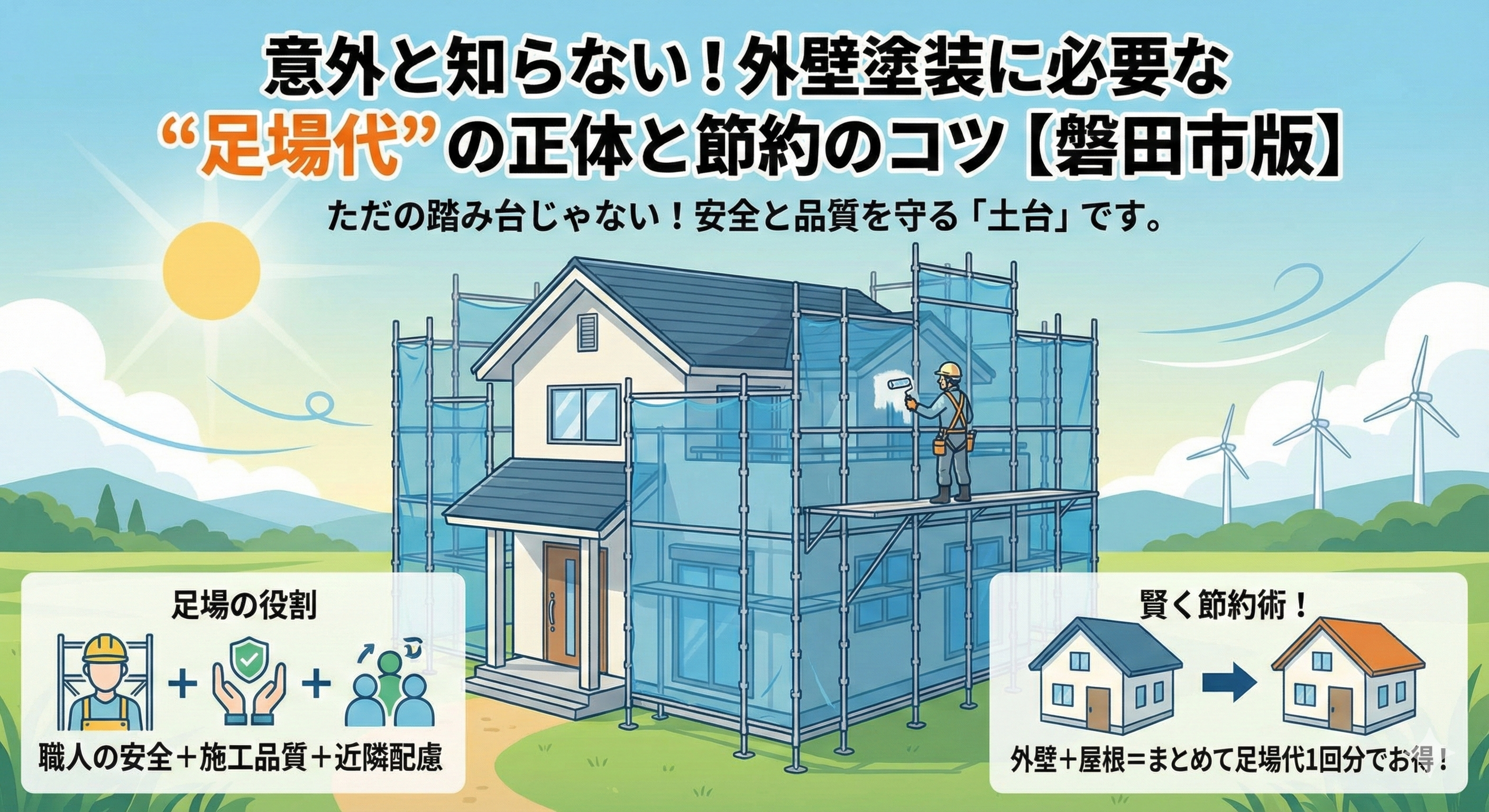 意外と知らない！外壁塗装に必要な“足場代”の正体と節約のコツ【磐田市版】
