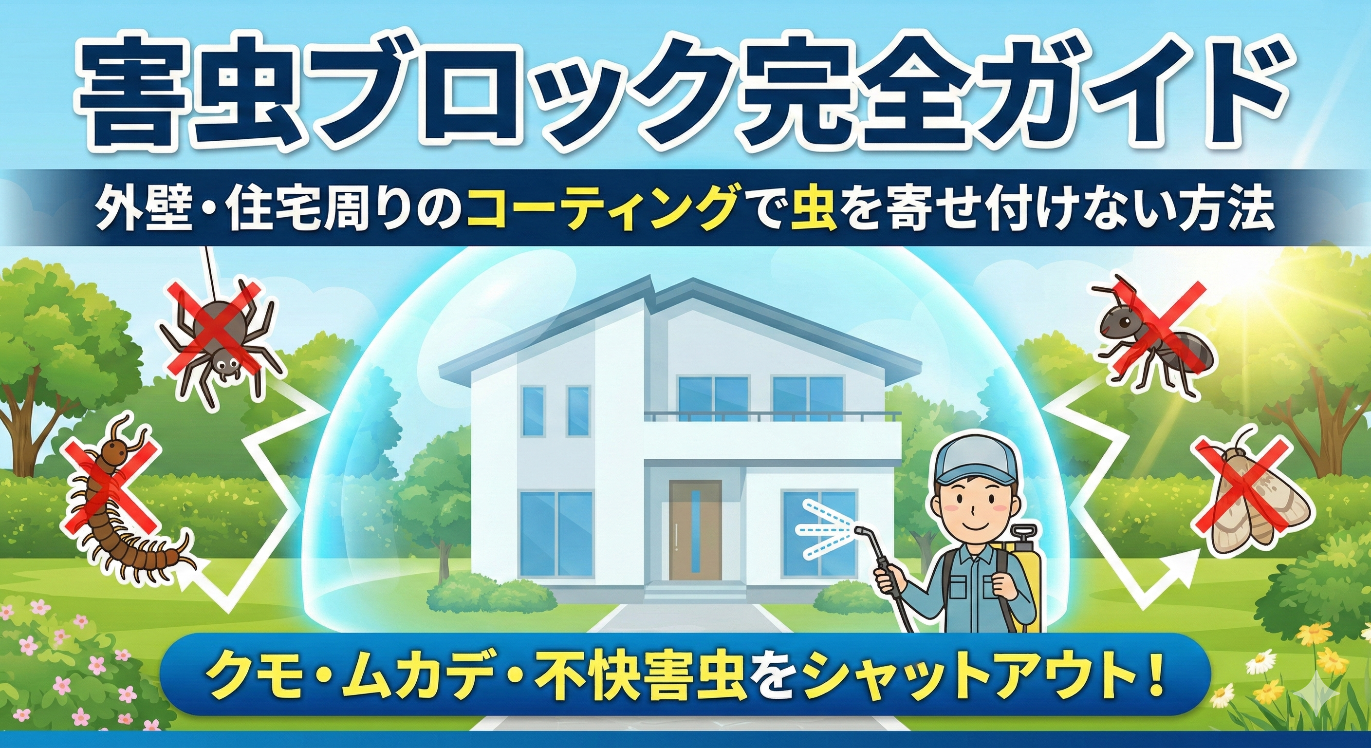 害虫ブロック完全ガイド｜外壁・住宅周りのコーティングで虫を寄せ付けない方法