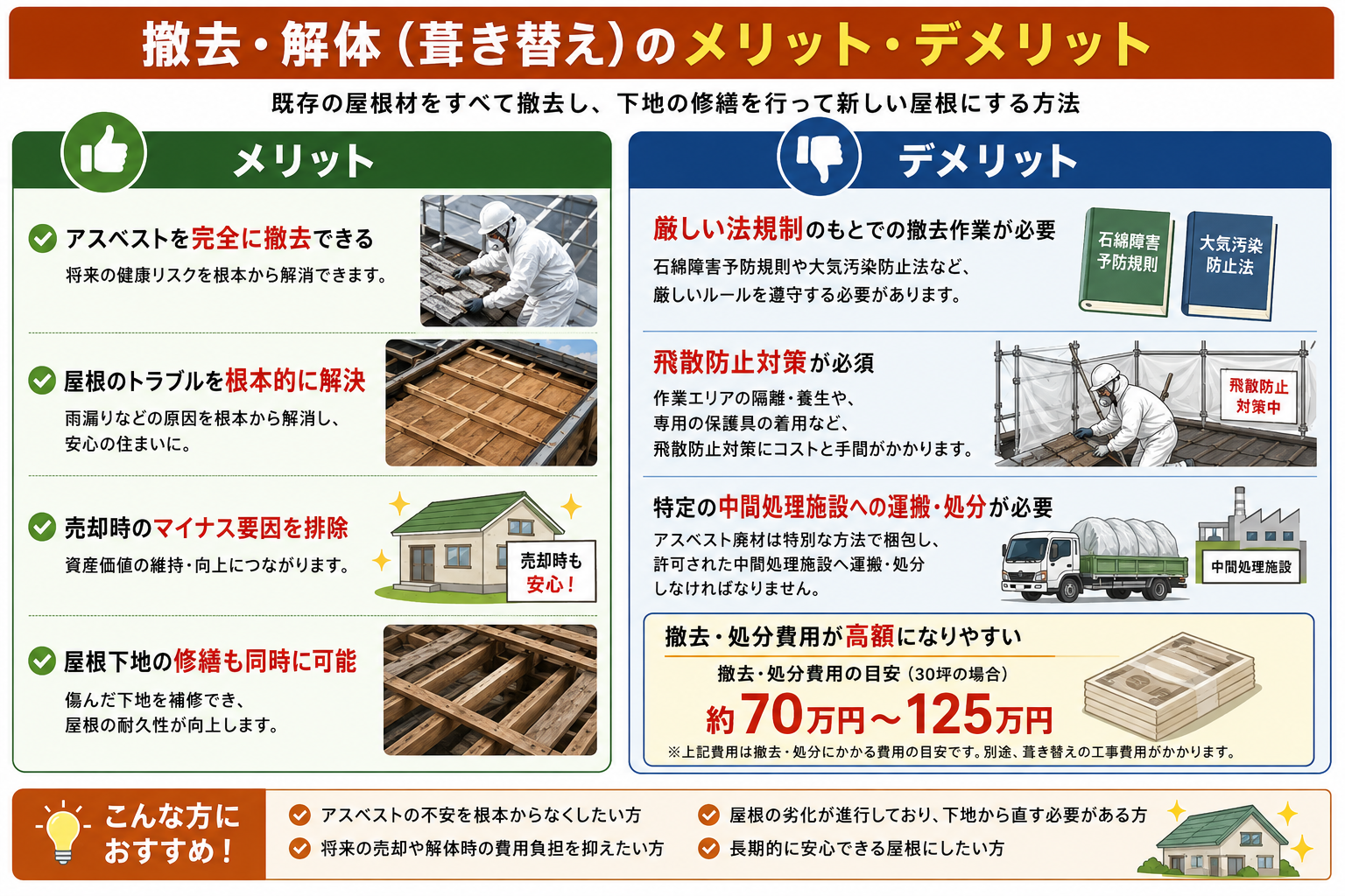 アスベスト入りスレート屋根のメンテナンス：『カバー工法』と『撤去・解体』どちらを選ぶべき？