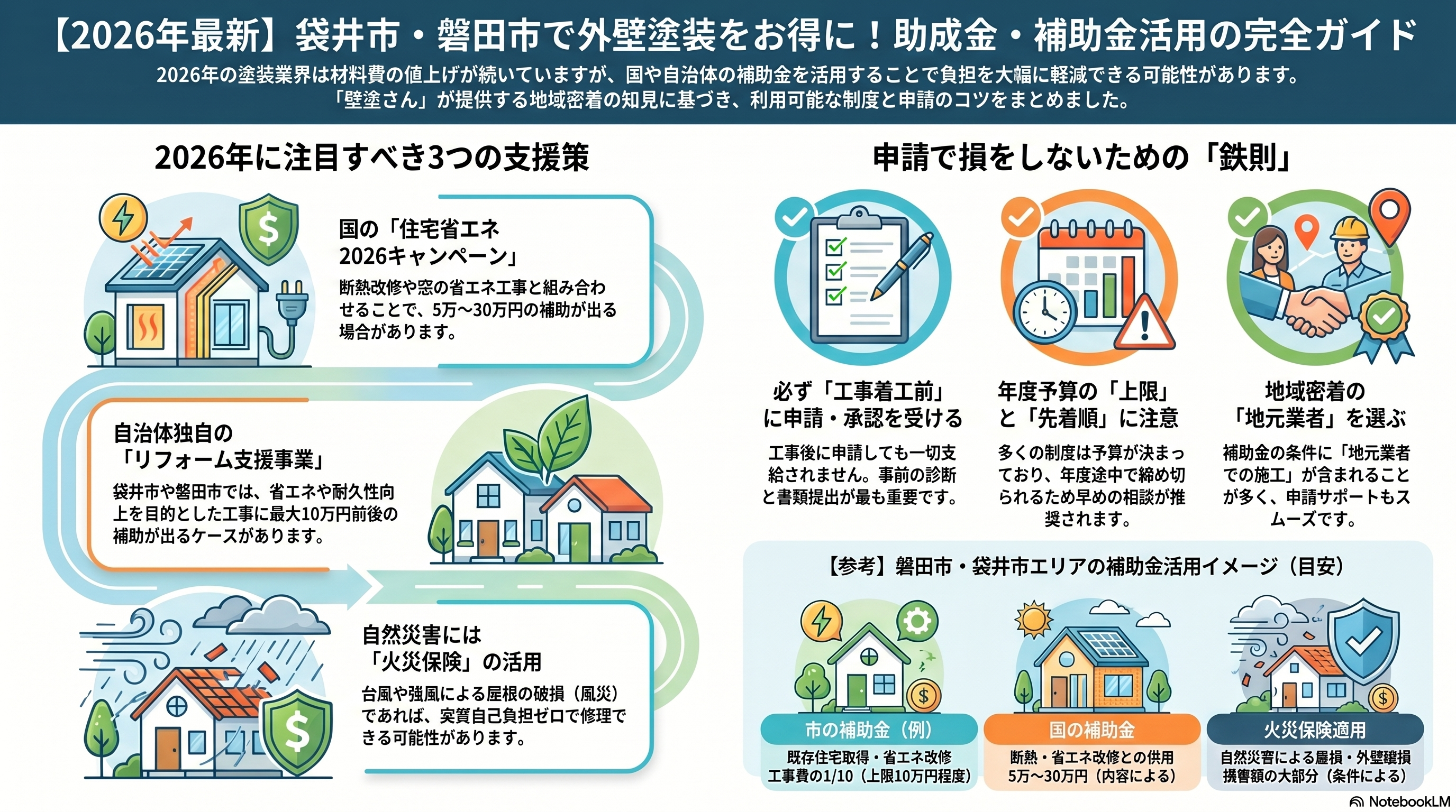 【2026年最新】袋井市の外壁塗装・屋根リフォームで使える助成金・補助金情報と申請のコツ