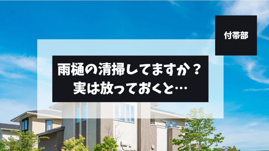  ご自宅の雨樋の清掃の重要性について